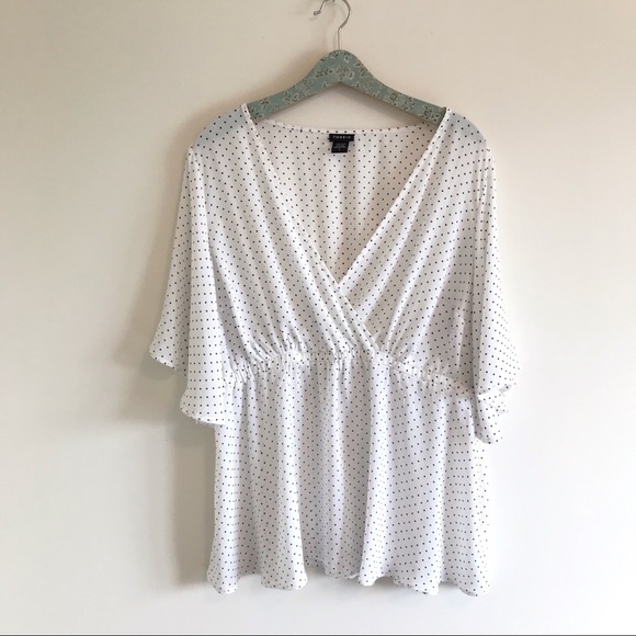 torrid Tops - Torrid | White Polka Dot Blouse